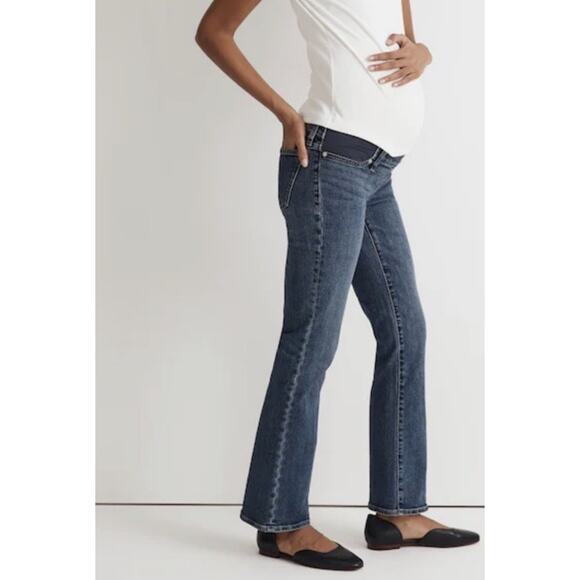 Madewell The Maternity Side-Panel Kick Out Crop Jeans Size 28 Arlen Wash - Picture 3 of 14